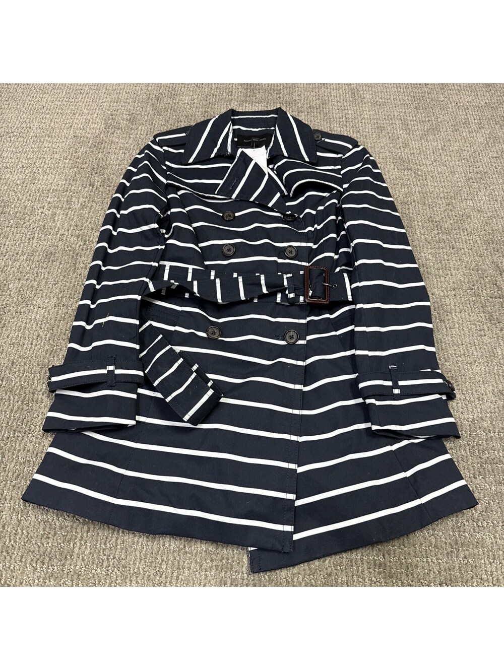 Banana Republic Petite Small Navy and White Striped Jacket